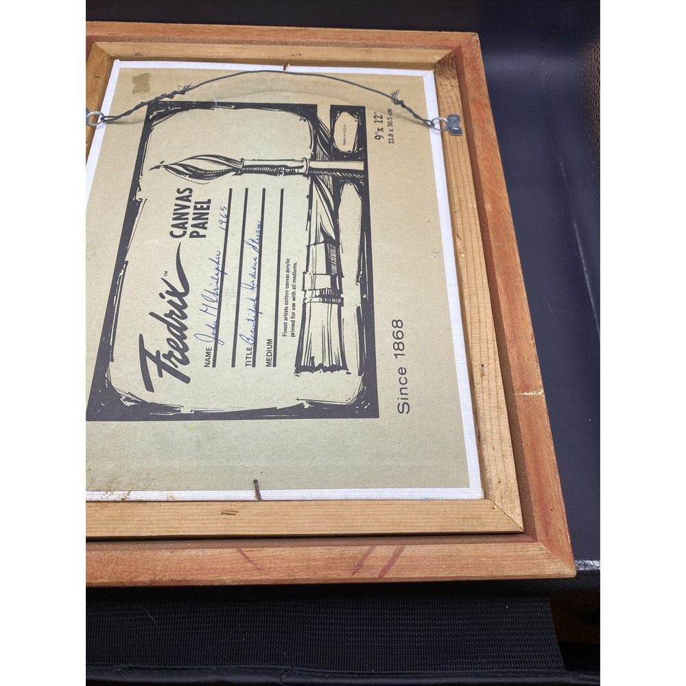 Vtg Indiana Stream 1965 Oil Painting – Signed John Christopher – Framed 15x12 - Picture 8 of 10